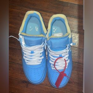 Slightly warn Off-White UNC Air Force 1’s size 9.5US/43EUR